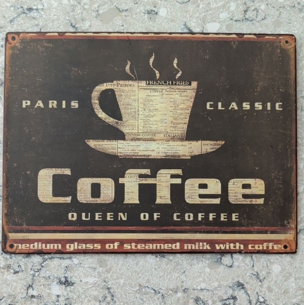 Vintage Look  Coffee Metal Sign